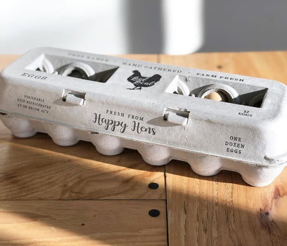 Henlay Laid Local Egg Cartons- Adorable Printed Vintage Design- 25, 90, or 250 - Tampa Home & Garden Store