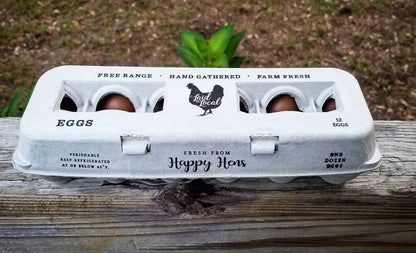 Henlay Laid Local Egg Cartons- Adorable Printed Vintage Design- 25, 90, or 250 - Tampa Home & Garden Store