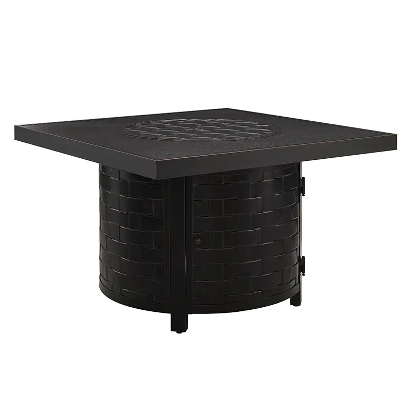 Henley 40" Round Aluminum Basketweave Convertible Gas Fire Pit Table - Tampa Home & Garden Store