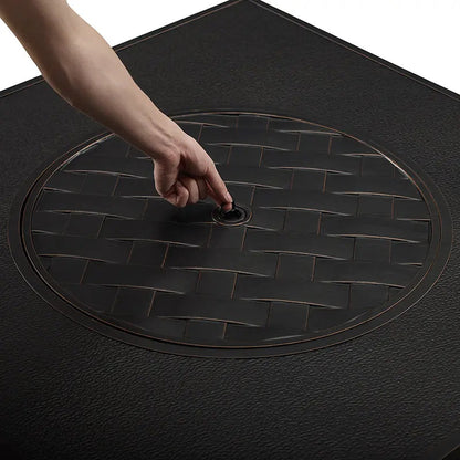 Henley 40" Round Aluminum Basketweave Convertible Gas Fire Pit Table - Tampa Home & Garden Store