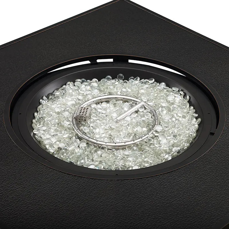 Henley 40" Round Aluminum Basketweave Convertible Gas Fire Pit Table - Tampa Home & Garden Store