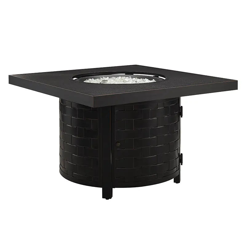 Henley 40" Round Aluminum Basketweave Convertible Gas Fire Pit Table - Tampa Home & Garden Store