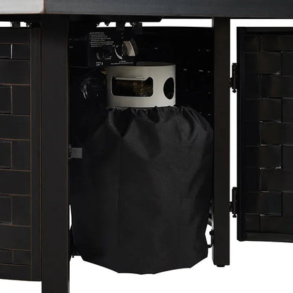 Henley 40" Round Aluminum Basketweave Convertible Gas Fire Pit Table - Tampa Home & Garden Store