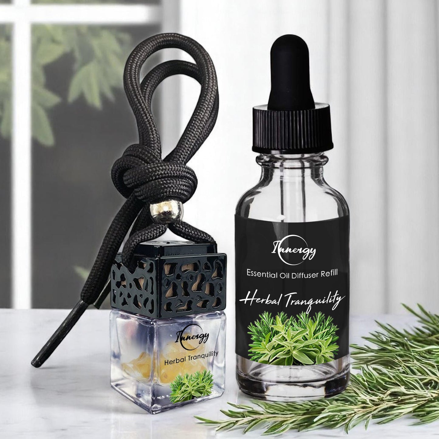 Herbal Tranquility Crystal-Enhanced Oil Diffuser, Car Air Freshener, 8ml - Tampa Home & Garden Store