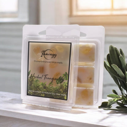 Herbal Tranquility Crystal-Enhanced Premium Coconut-Soy Wax Melts - Tampa Home & Garden Store