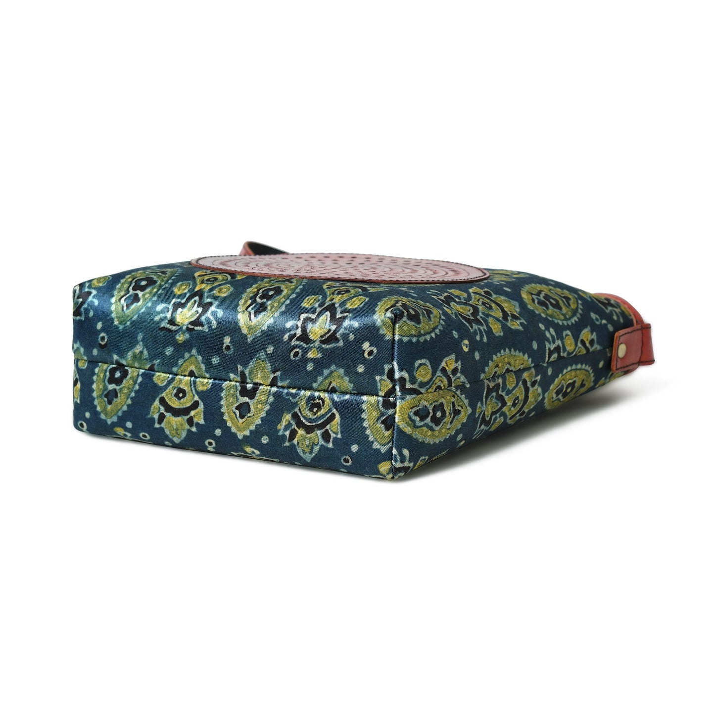 Heritage Ajrakh Leather Tote Bag - Tampa Home & Garden Store