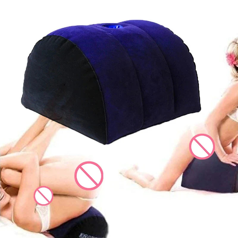 Inflatable wedge pillow adjustable support cushion deep blue fabric UpTrend Deals on Tampa Home & Garden Store