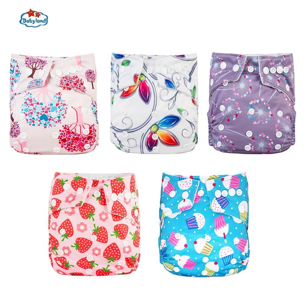 Stevvex cloth diapers 5-pack pocket diapers with colorful prints, Babyland logo on Tampa Home & Garden Store