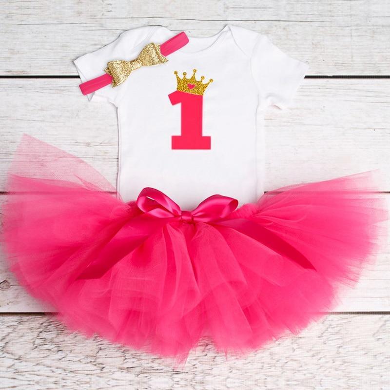Unicorn tutu baby outfit for newborn girl with white bodysuit, pink tutu, gold crown headband on Tampa Home & Garden Store