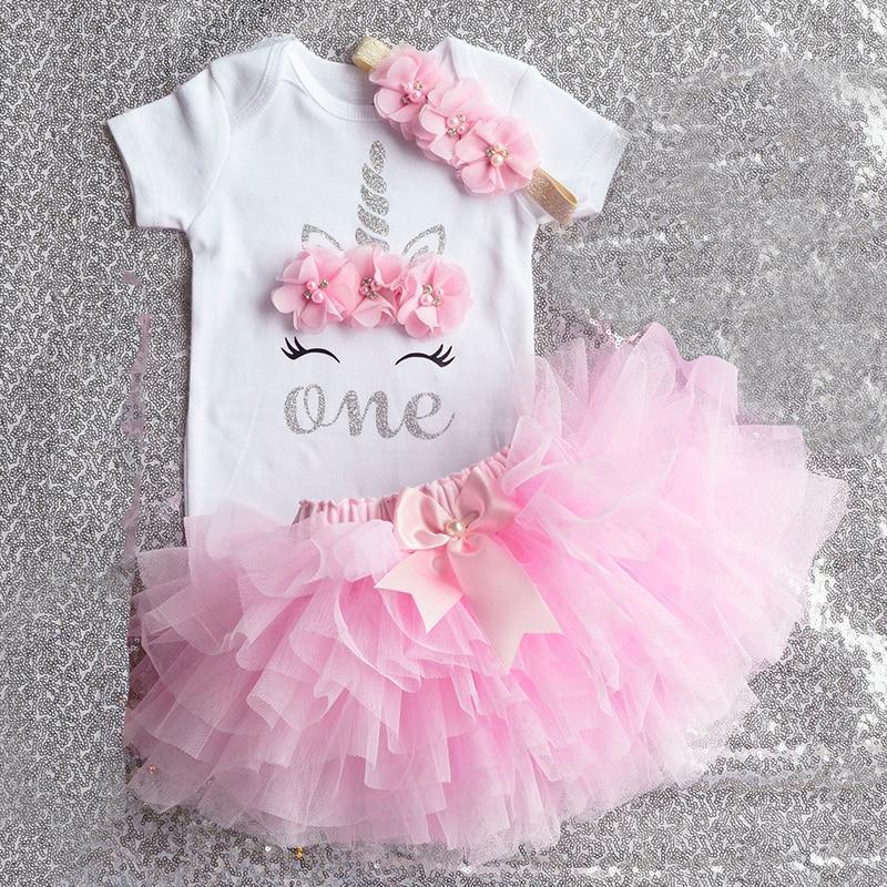 Unicorn tutu dress set for newborn girl with pink tutu and flower headband by Stevvex on Tampa Home & Garden Store