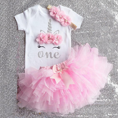 Unicorn tutu dress set for newborn girl with pink tutu and flower headband by Stevvex on Tampa Home & Garden Store