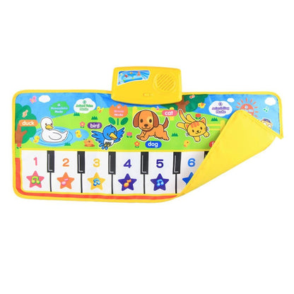Stevvex Baby English Musical Piano Play Mat with 1–6 keys and animal scene on Tampa Home & Garden Store