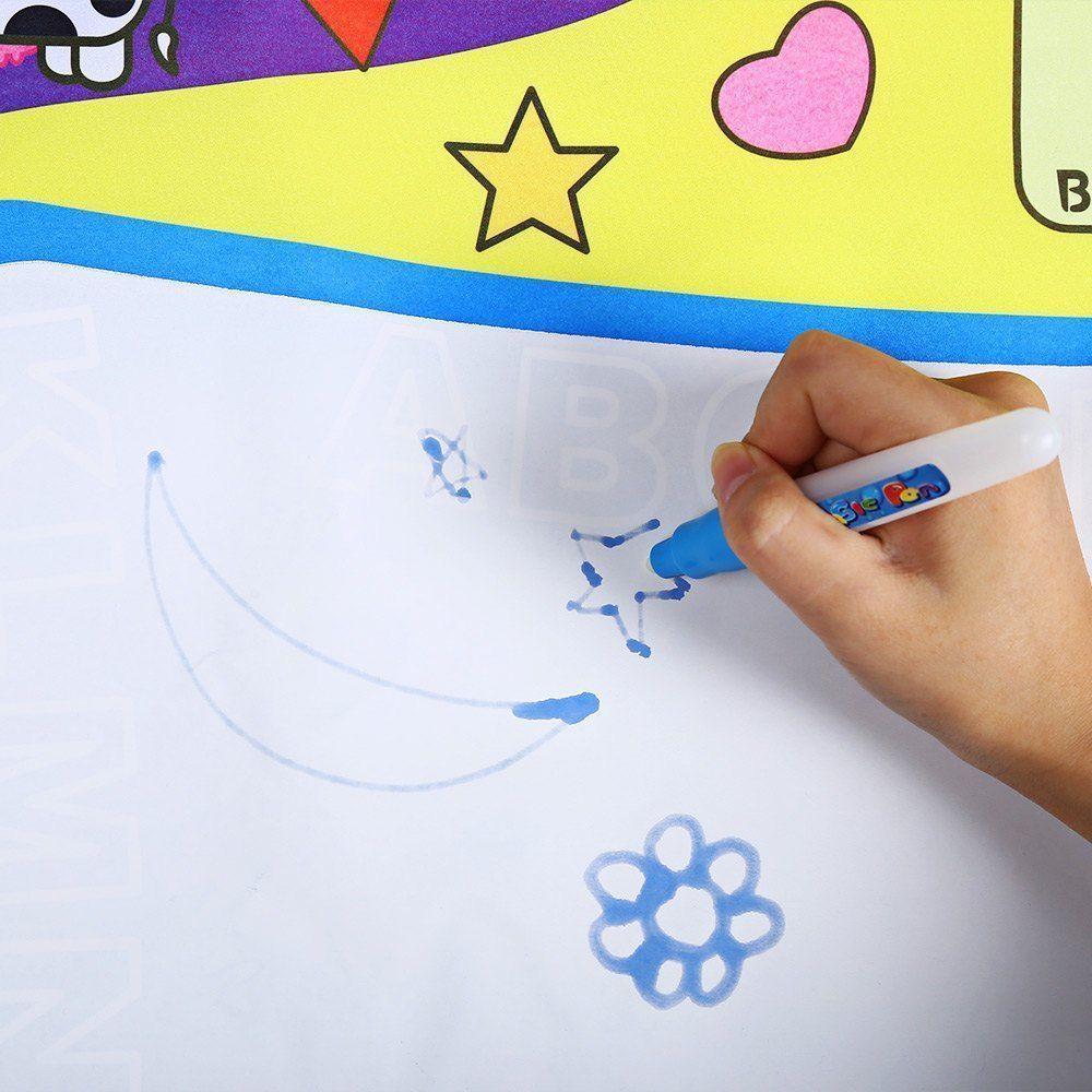 Stevvex water drawing mat for kids white surface with magic water pen toy 45.5x29cm on Tampa Home & Garden Store