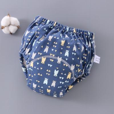 Baby cloth diaper cover Stevvex blue with animal print, elastic waist, reusable newborn diaper on Tampa Home & Garden Store