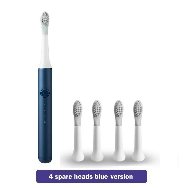 Stevvex blue handle sonic electric toothbrush with 4 spare brush heads on Tampa Home & Garden Store