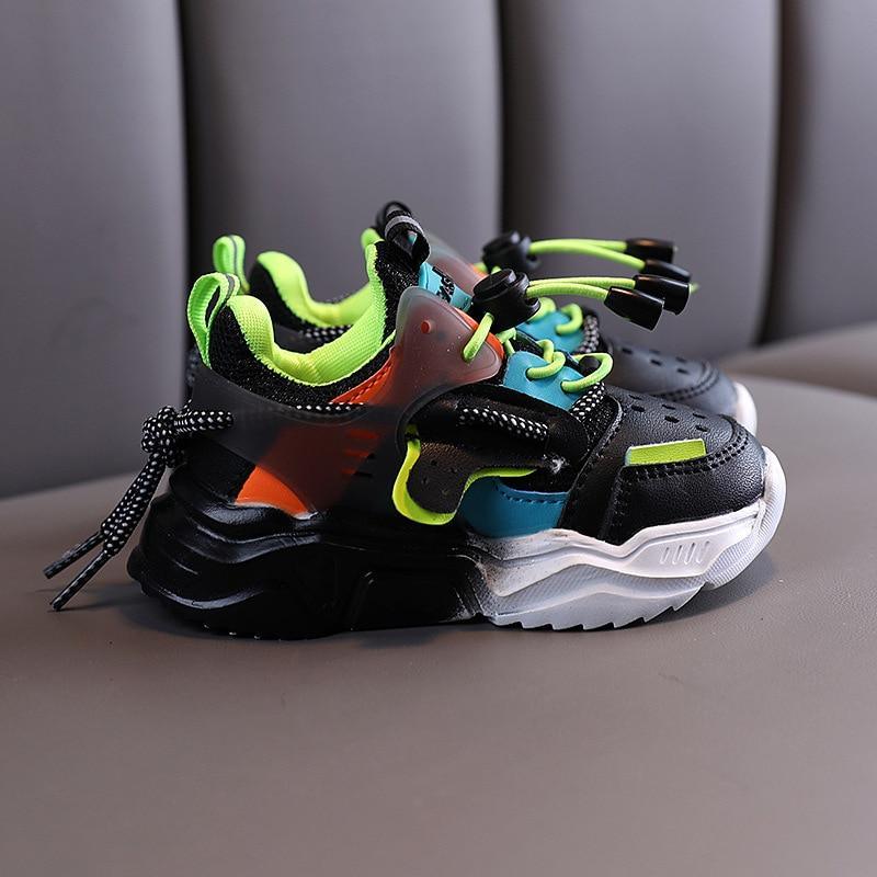 Stevvex baby & toddler sneakers neon lining, upper and non-slip sole a pair shown on Tampa Home & Garden Store