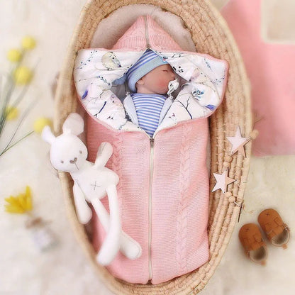 Newborn Baby Knit Sleep Bag and Swaddle Blanket