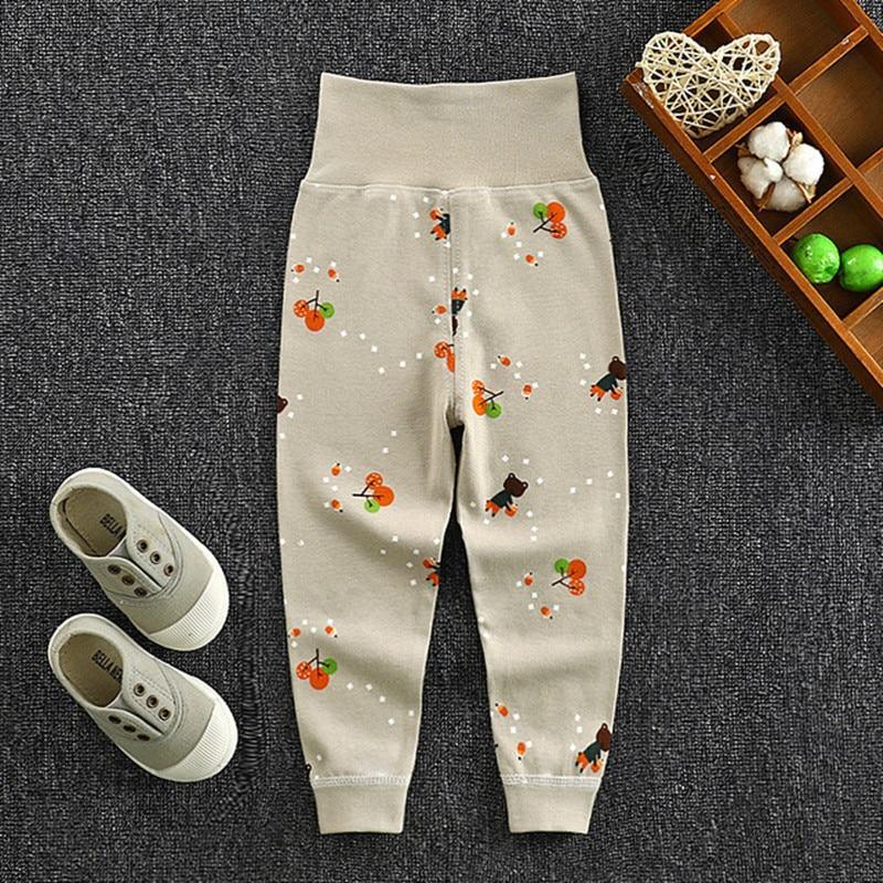 Baby pants long trousers by Stevvex in beige cotton with orange and green prints on Tampa Home & Garden Store