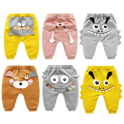 Stevvex cartoon baby pants set, 6 pairs in bright colors with cute faces on Tampa Home & Garden Store