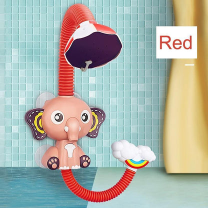 Pink elephant bath toy for kids with red spray hose and shower head by Stevvex on Tampa Home & Garden Store
