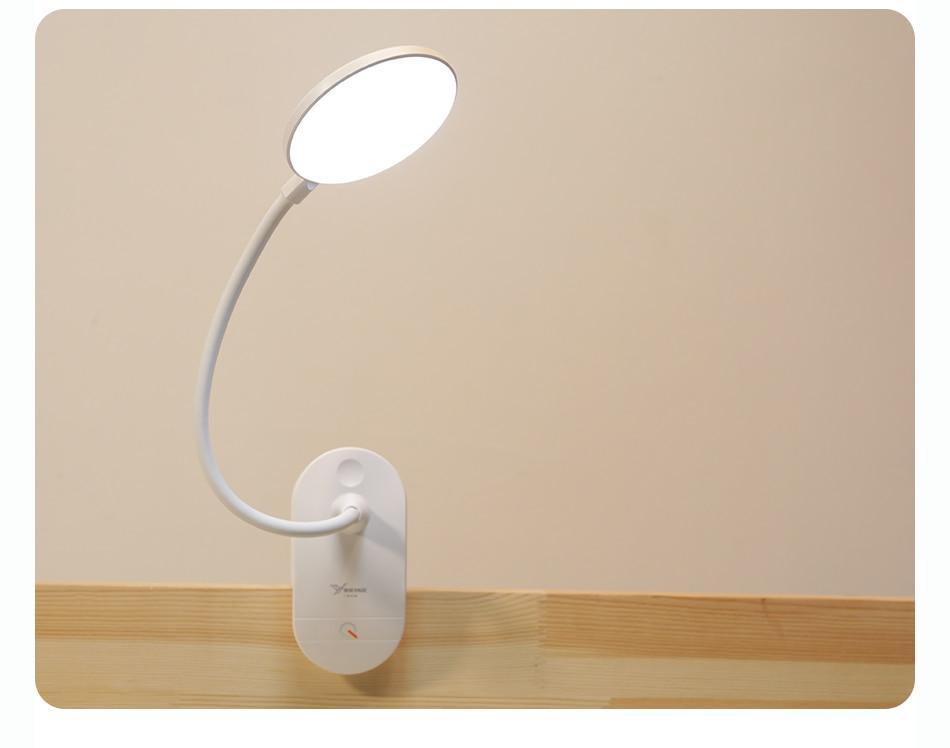 Stevvex clip wireless desk lamp with flexible gooseneck and round LED head white finish on Tampa Home & Garden Store