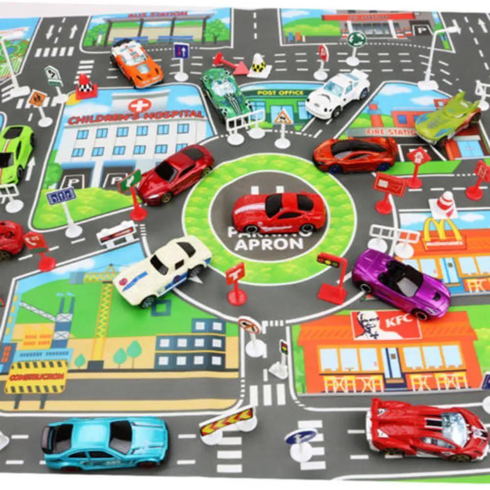 Traffic Road Play Mat for Cars and Kids Rug