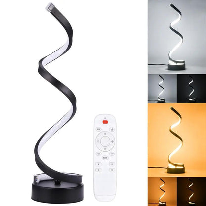 Led Spiral Table Lamp, Modern Curved Desk Light