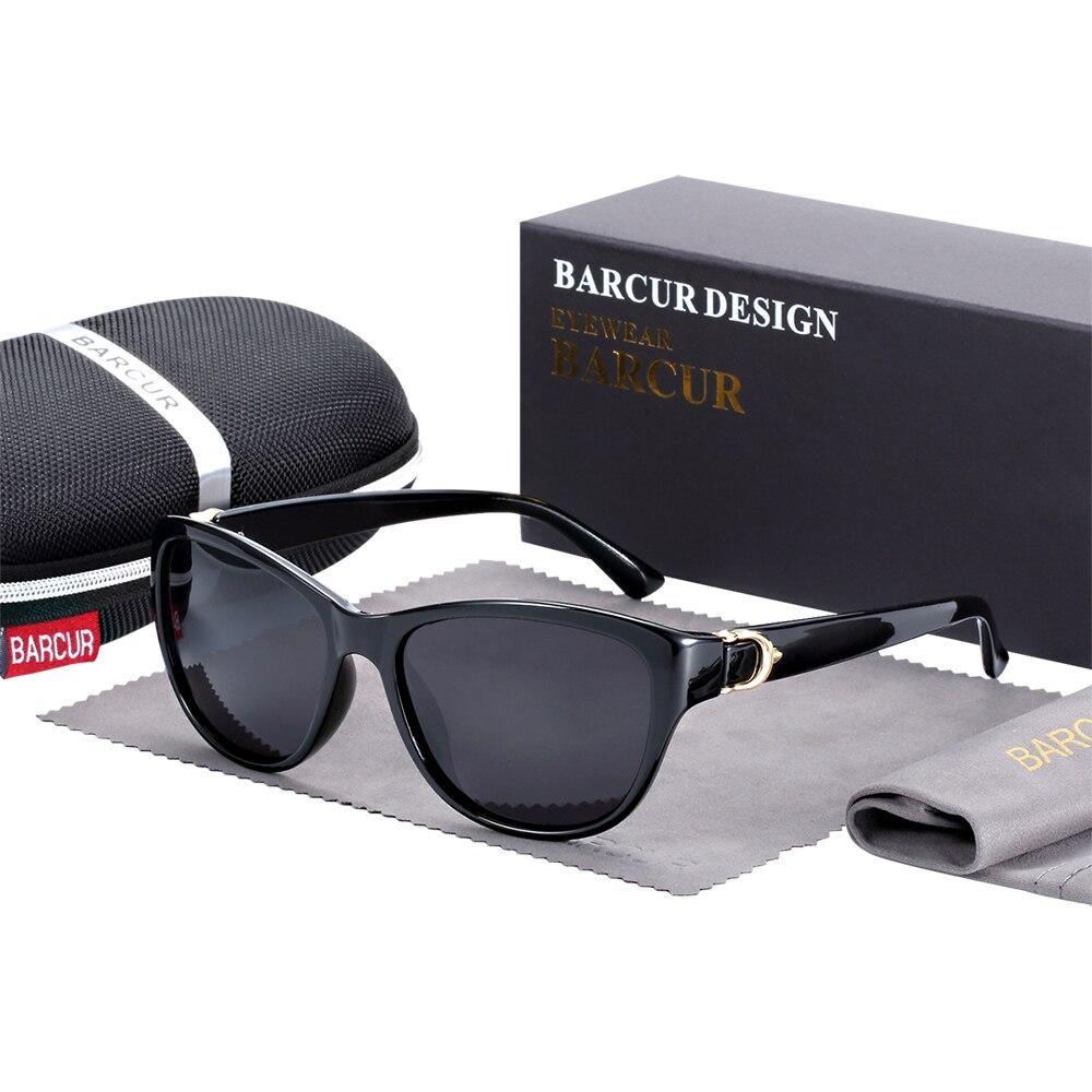 Sunglasses Stevvex TR90 cat-eye with polarized gradient lenses, UV protection, black frame on Tampa Home & Garden Store