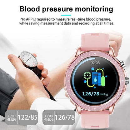 Stevvex pink sport smart watch with heart rate monitor and BP display on Tampa Home & Garden Store