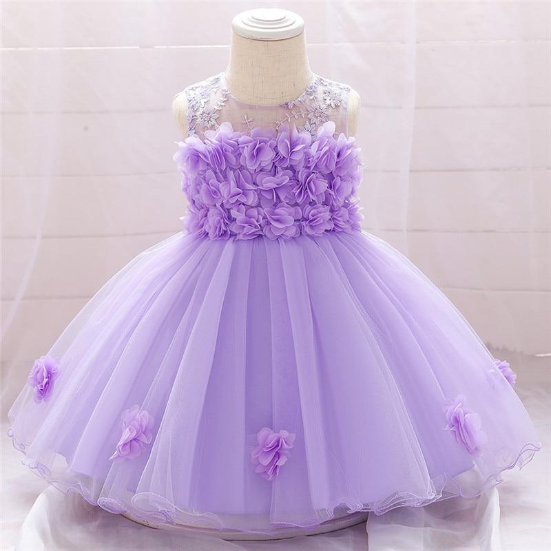 Stevvex lavender baby dress with lace bodice and 3D floral applique, tulle full skirt on Tampa Home & Garden Store