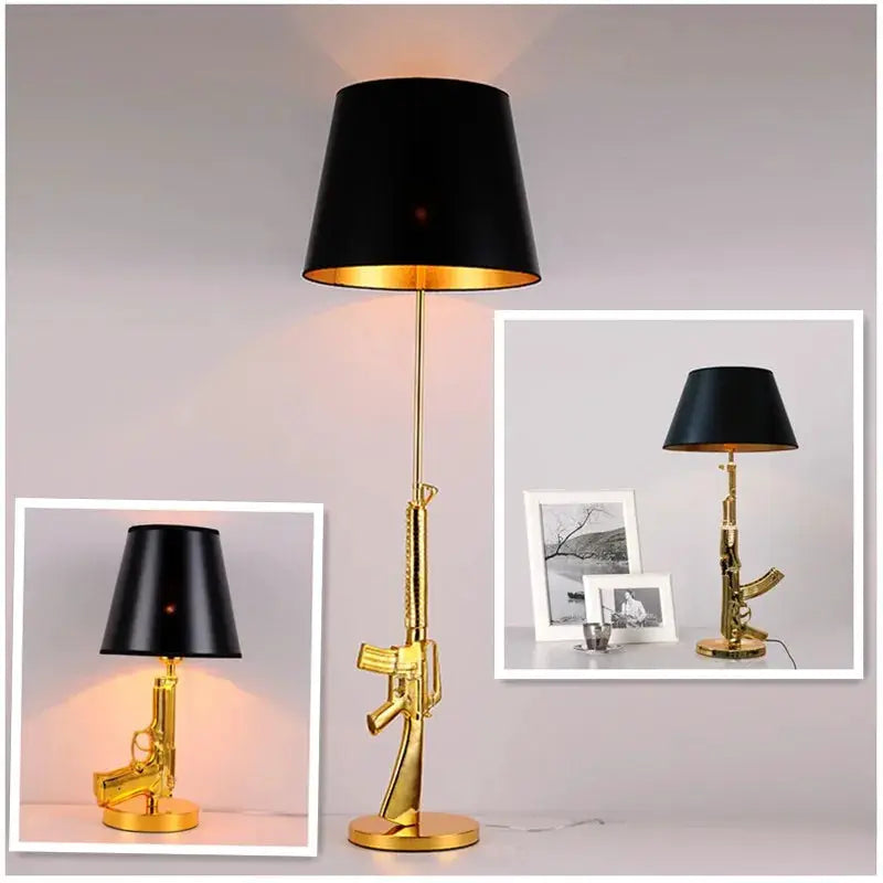 DecorBites Gold Ak47 Floor Lamp Resin Night Light