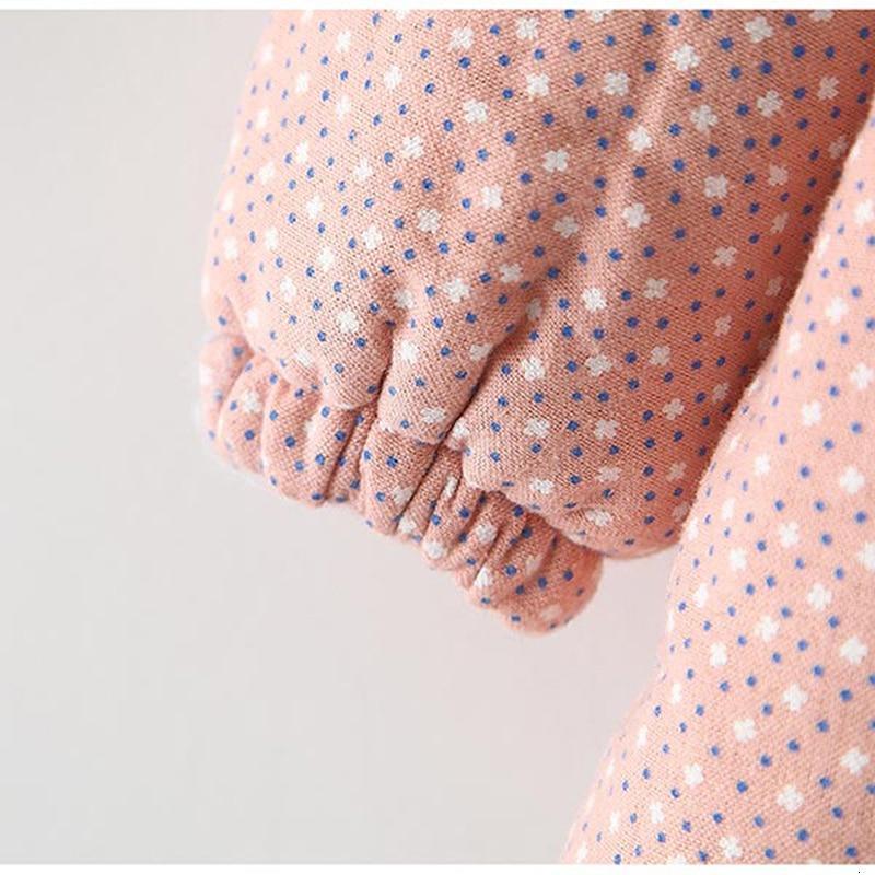 Newborn girl floral hooded cotton-padded jacket pink dotted white and blue Stevvex on Tampa Home & Garden Store