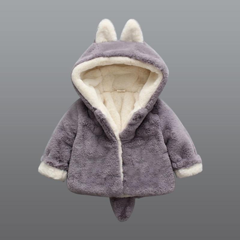 Baby girl bunny hooded jacket lavender plush with cream lining Stevvex on Tampa Home & Garden Store