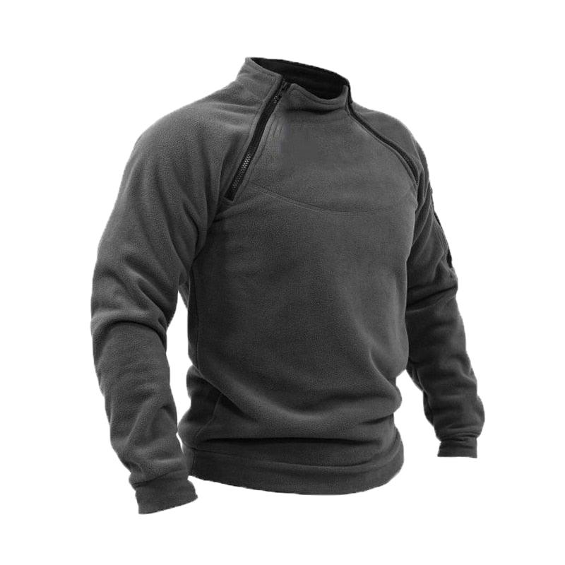 Stevvex men's fleece jacket dark gray windproof lightweight outdoor coat on Tampa Home & Garden Store
