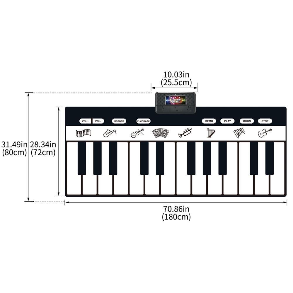 Stevvex electronic piano mat for kids with large black and white keyboard and controls on Tampa Home & Garden Store
