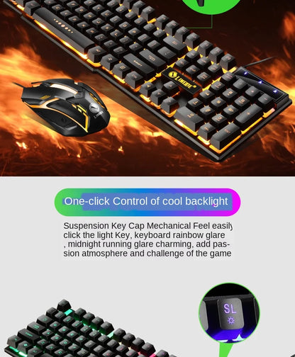 FLIPSTYLEZLLC USB wired gaming keyboard and mouse set with rainbow LED backlight on Tampa Home & Garden Store
