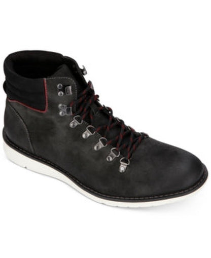 Men's Kenneth Cole Reaction Casino Lace-Up Chukka Boots black leather with red laces on Tampa Home & Garden Store