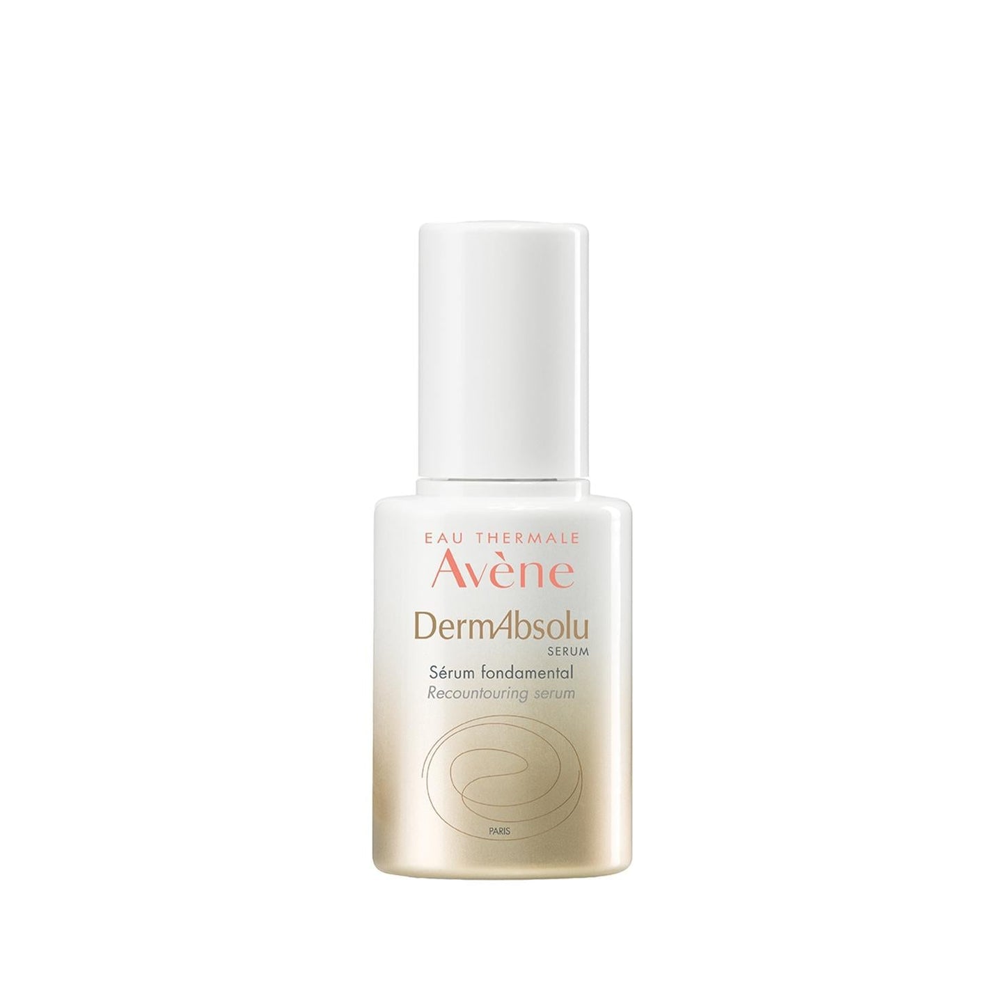 Avène DermAbsolu serum bottle with white cap and beige-gold label for facial anti-aging care on Tampa Home & Garden Store
