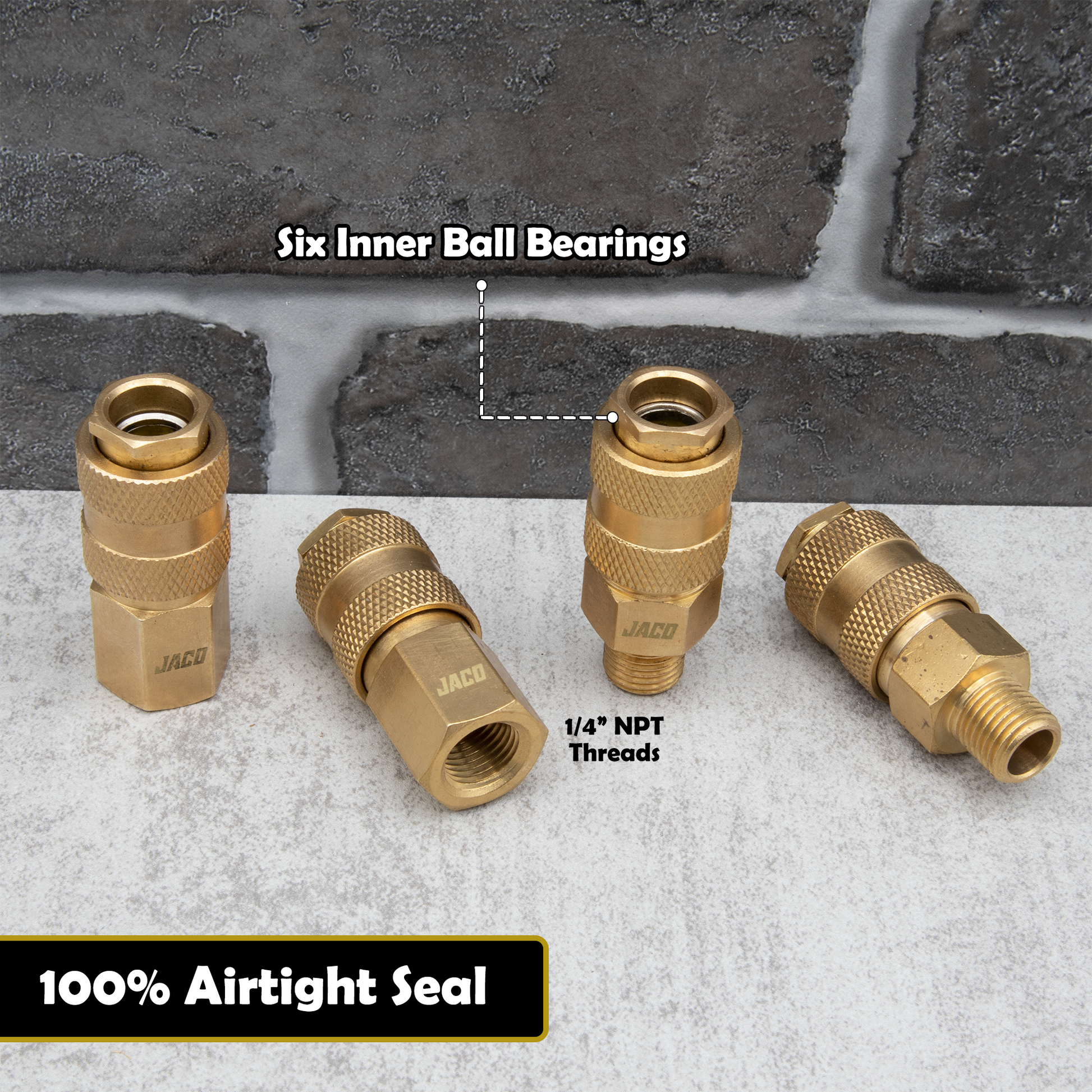 Hi-Flo Quick Connect Air Fittings | Plug & Coupler Kit - 1/4" NPT (Set of 12) - Tampa Home & Garden Store