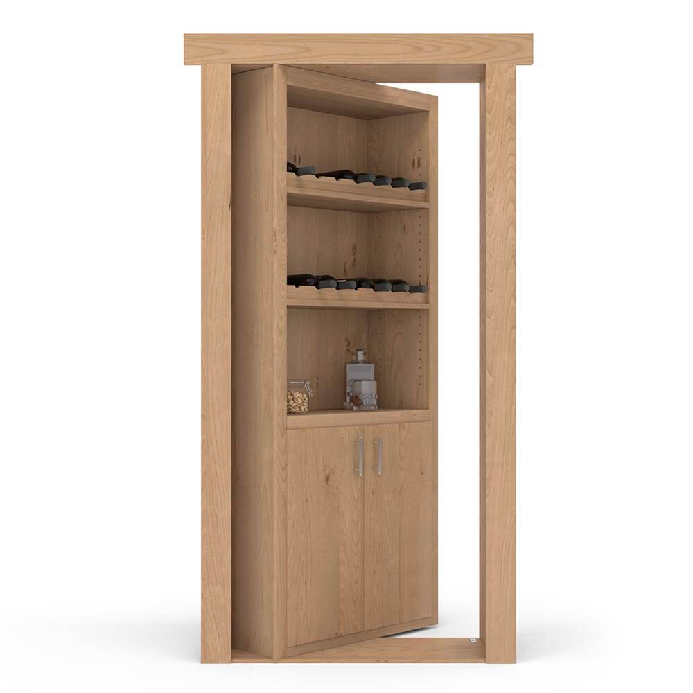 Hidden Door Wine Rack | Flush Mount Knotty Alder - Tampa Home & Garden Store