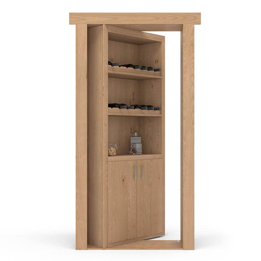 Hidden Door Wine Rack | Flush Mount Knotty Alder - Tampa Home & Garden Store