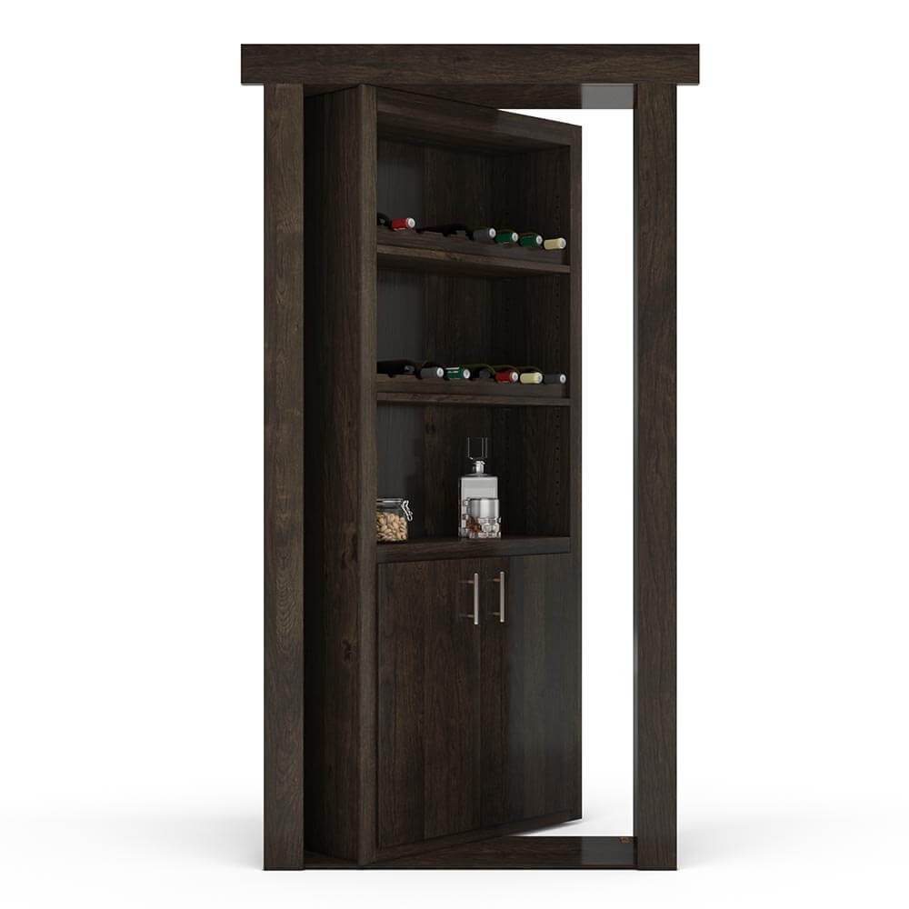 Hidden Door Wine Rack | Flush Mount Knotty Alder - Tampa Home & Garden Store
