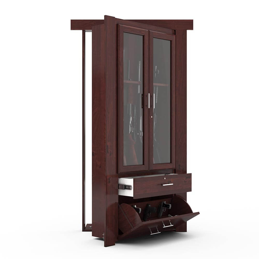 Hidden Flush Mount Knotty Alder Gun Cabinet Door - Tampa Home & Garden Store