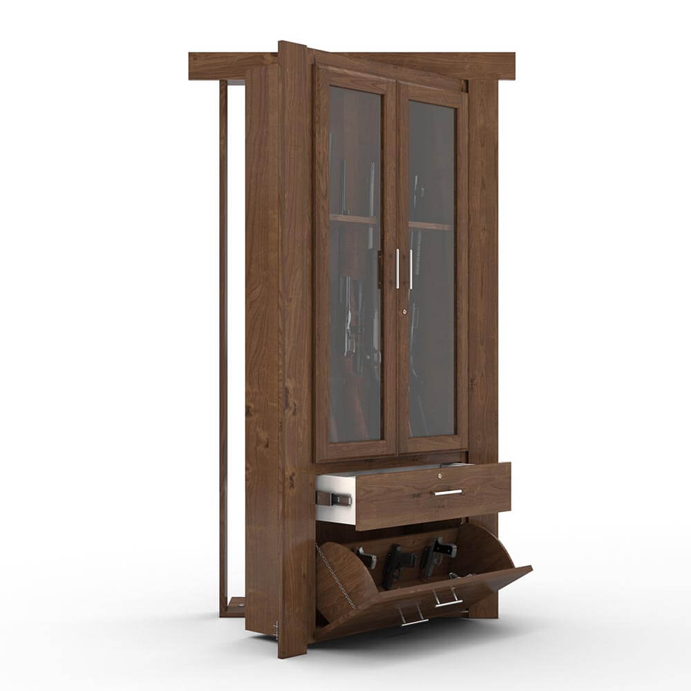 Hidden Flush Mount Knotty Alder Gun Cabinet Door - Tampa Home & Garden Store