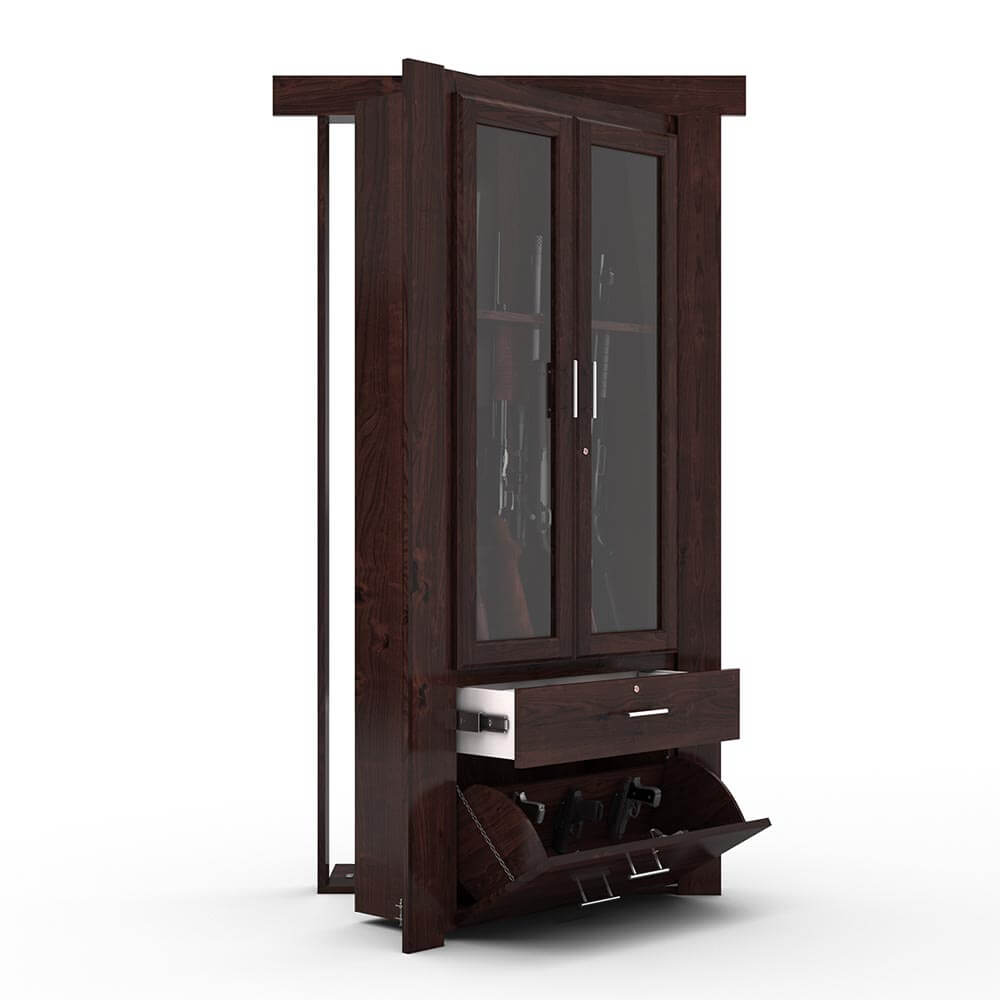 Hidden Flush Mount Knotty Alder Gun Cabinet Door - Tampa Home & Garden Store