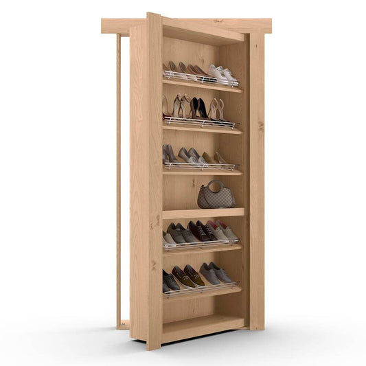 Hidden Flush Mount Knotty Alder Shoe Rack Door - Tampa Home & Garden Store