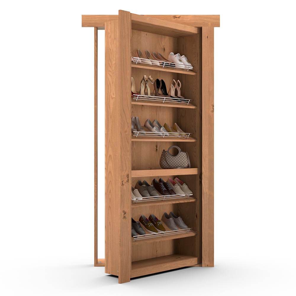 Hidden Flush Mount Knotty Alder Shoe Rack Door - Tampa Home & Garden Store