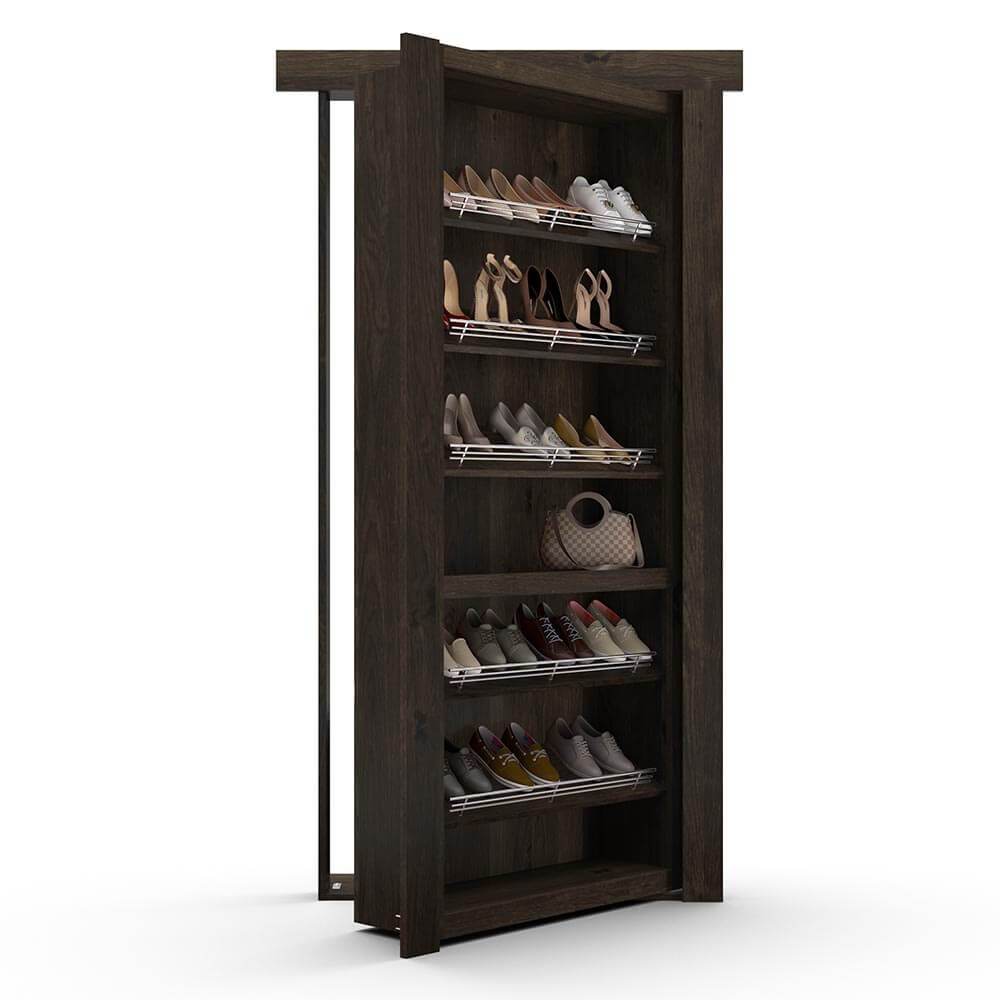 Hidden Flush Mount Knotty Alder Shoe Rack Door - Tampa Home & Garden Store