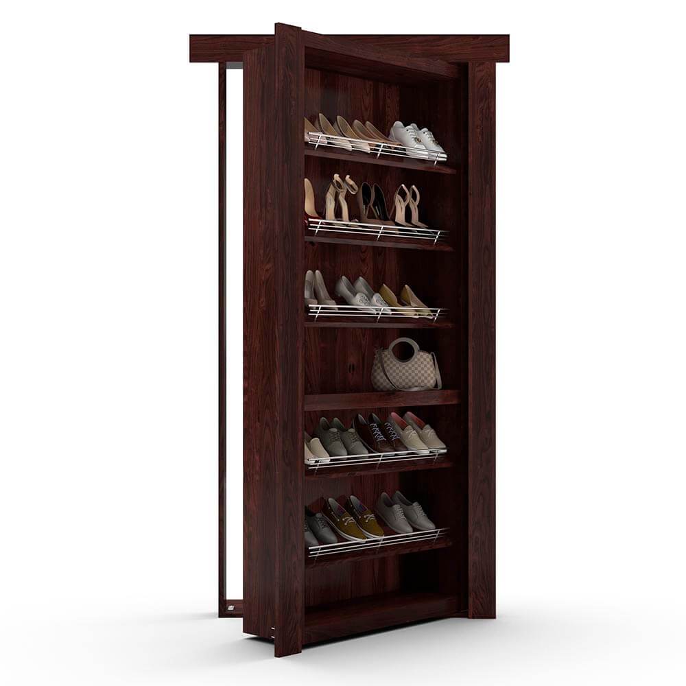 Hidden Flush Mount Knotty Alder Shoe Rack Door - Tampa Home & Garden Store