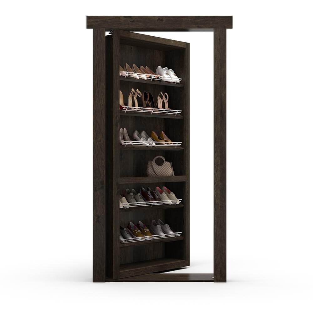 Hidden Flush Mount Knotty Alder Shoe Rack Door - Tampa Home & Garden Store